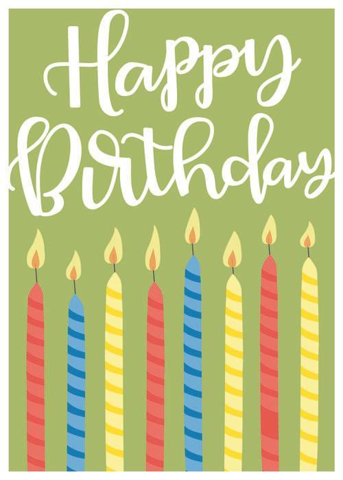 Birthday Candle Chorus Birthday Greeting Card Image