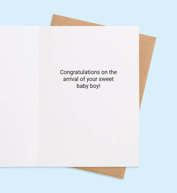 Hello Little One New Baby Greeting Card Inside Image