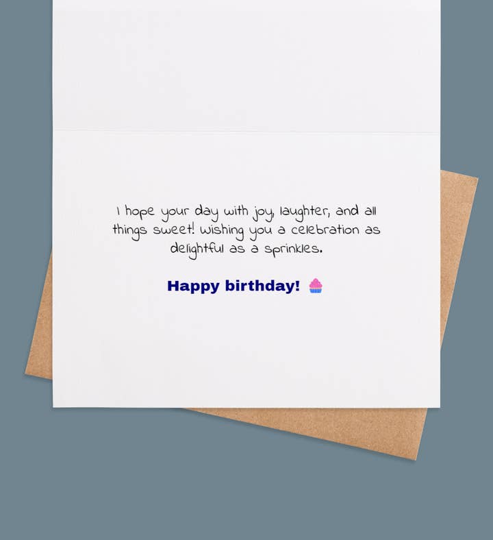 Sprinkles Of Joy Birthday Photo Greeting Card Inside Image