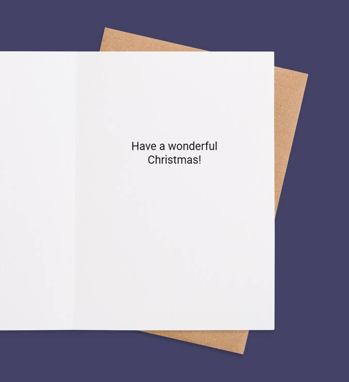 Merry & Bright Holiday Wishes Christmas Greeting Card Inside Image