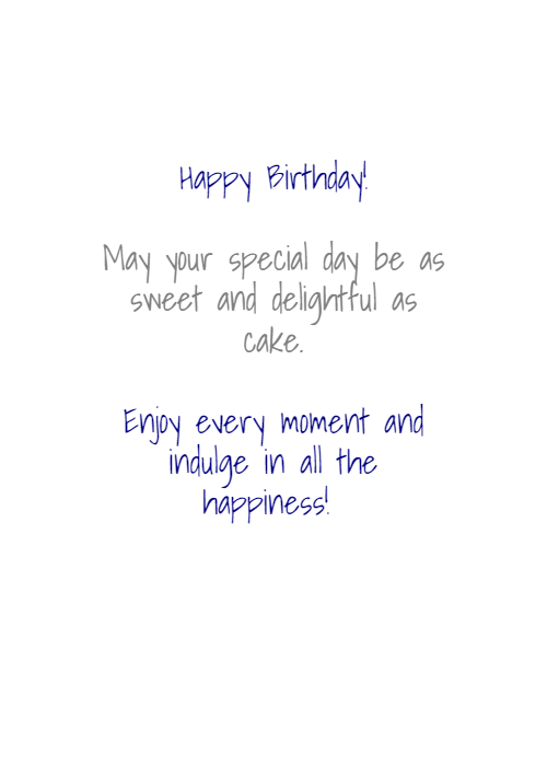 Cake It All Day Birthday Greeting Card Inside Image