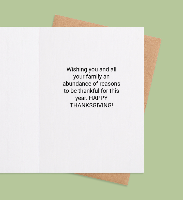 Harvest Thanks Bouquet Greeting Card Inside Image