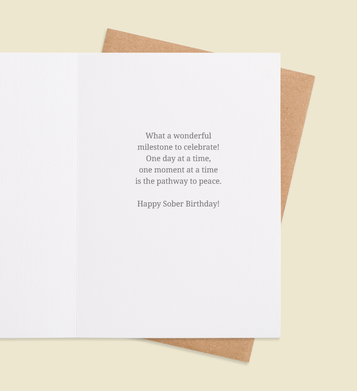 Golden Moments of Sobriety Greeting Card Inside Image