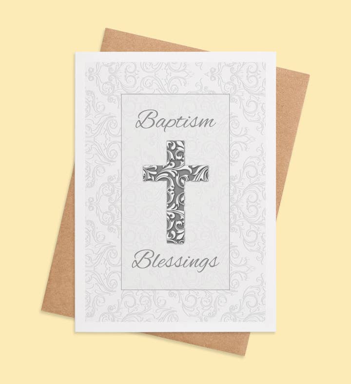 Graceful Waters Of Blessing Baptism Greeting Card Image