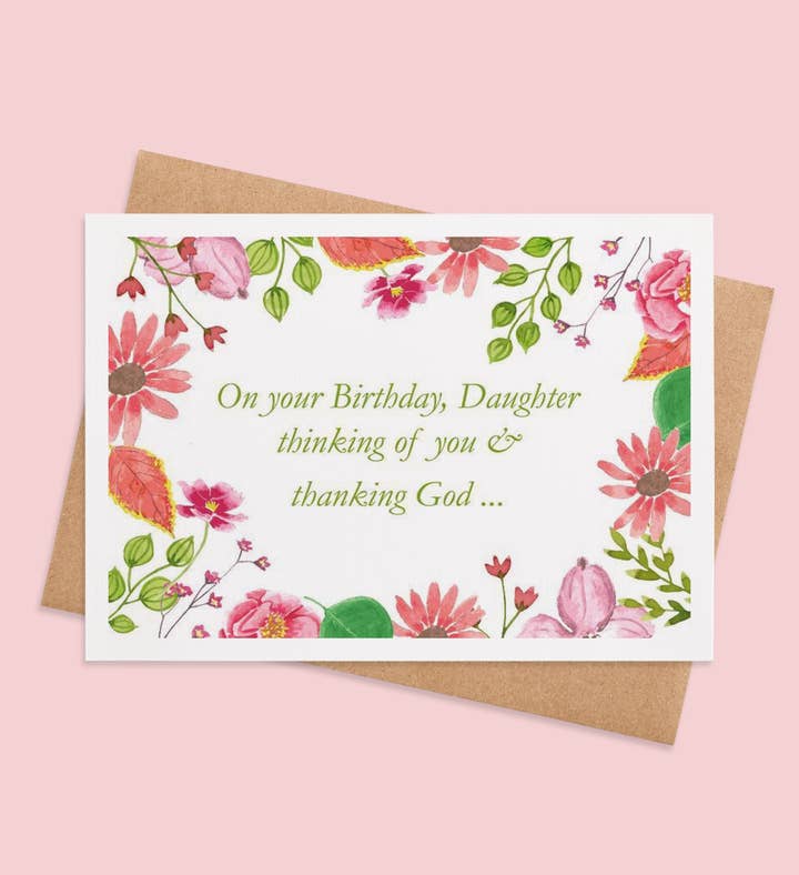 Daughterblooming Blessings Birthday Greeting Card Image