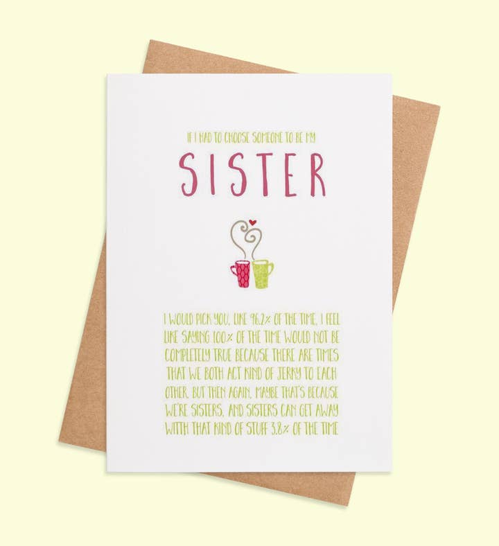 Sisterly Math And Mischief Birthday Greeting Card Image