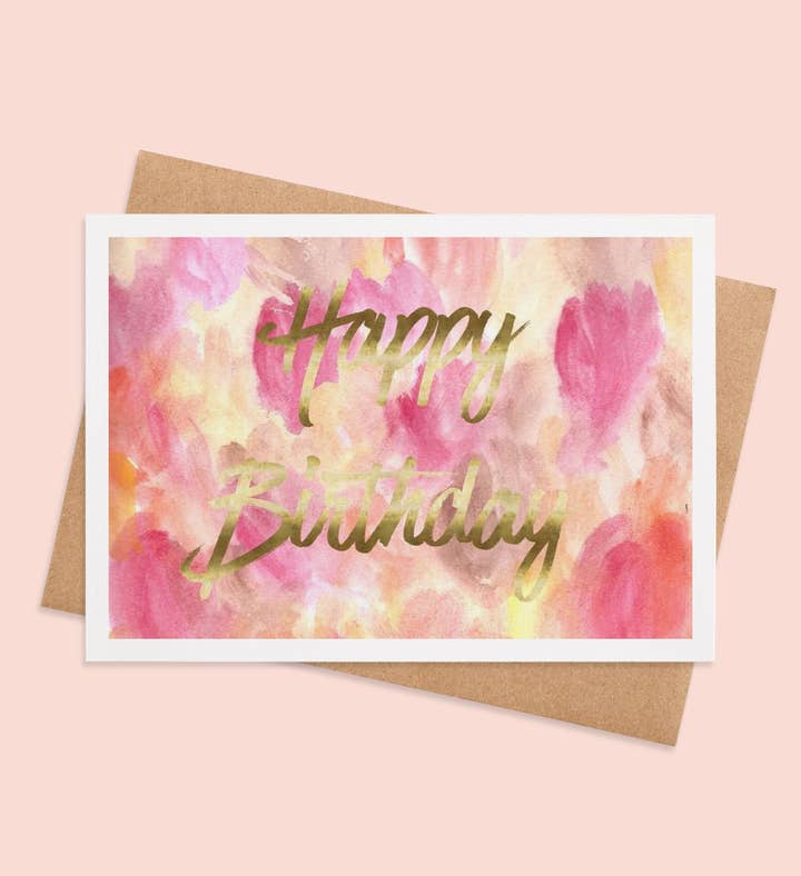 Golden Glow Of Celebration Birthday Greeting Card Image