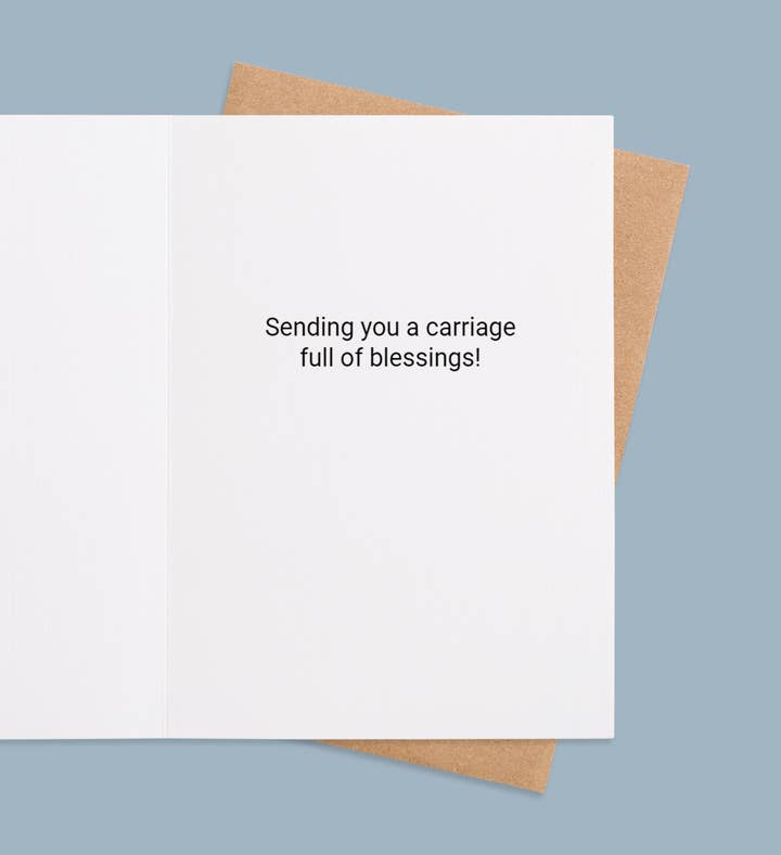 Carriage Of Blessings New Baby Greeting Card Inside Image