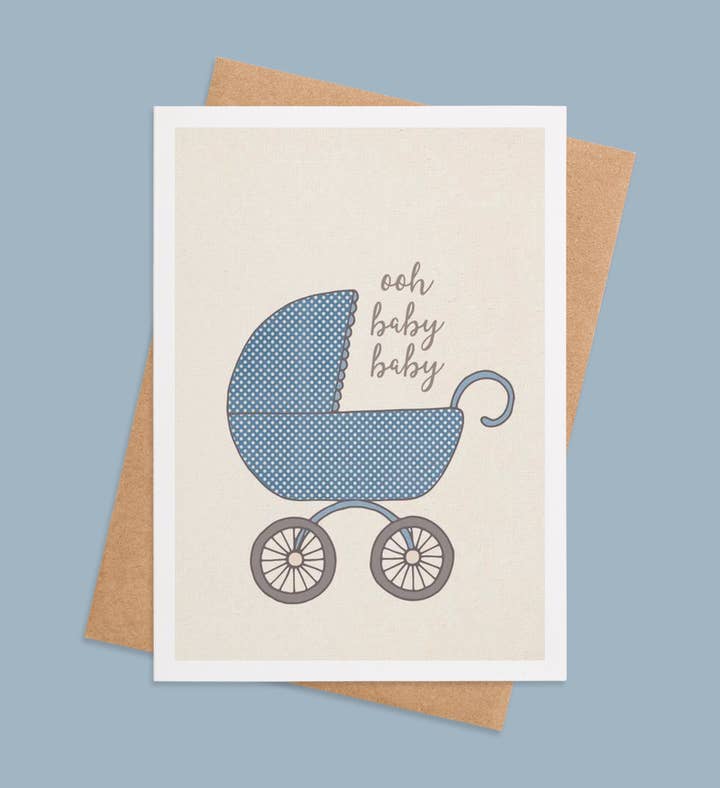 Carriage Of Blessings New Baby Greeting Card Image