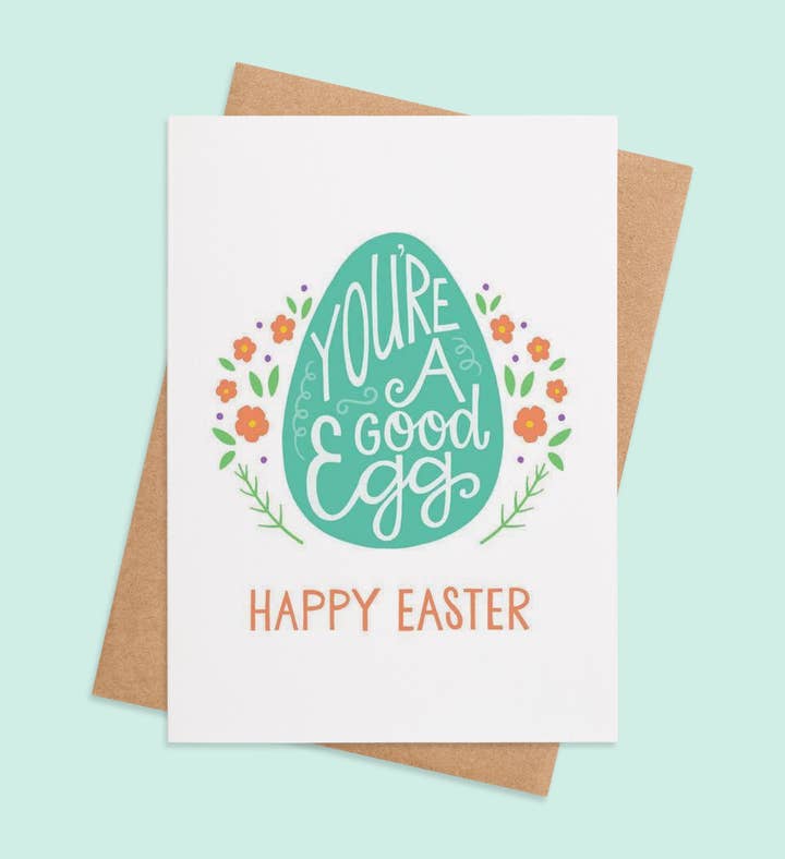 Eggcellent Vibes Only Easter Greeting Card Image