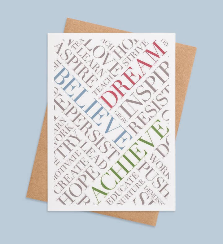 Believe & Achieve Graduation Greeting Card Image