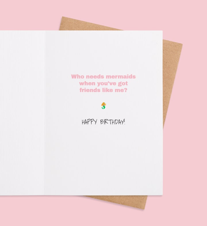 Mermaid Wishes & Friendships Greeting Card Inside view