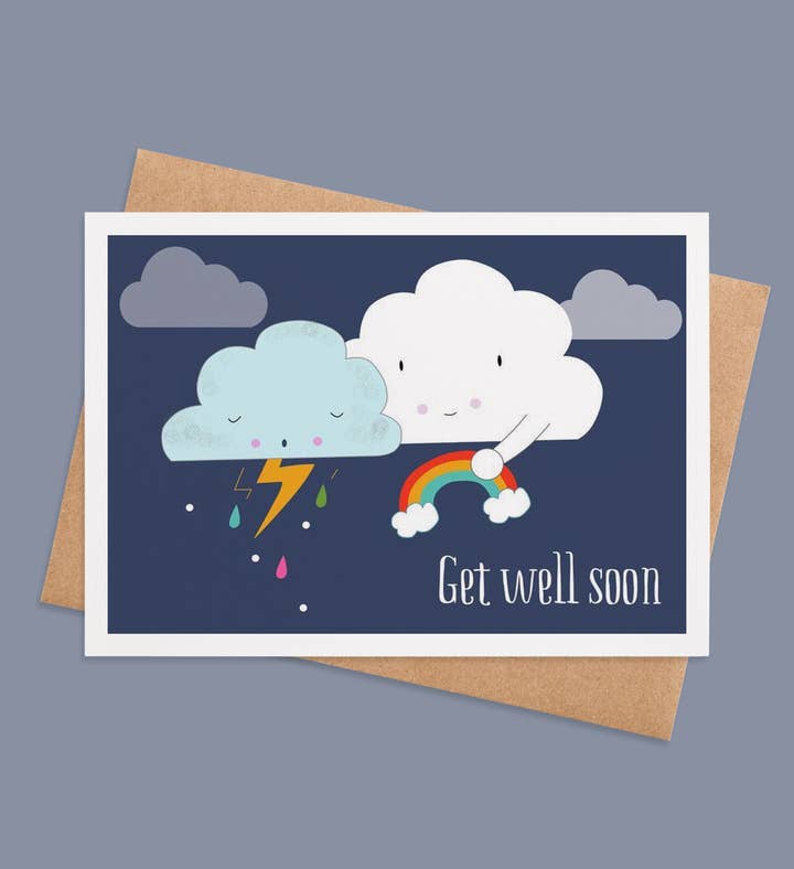 Rainy Day Cheer Get Well Greeting Card Image