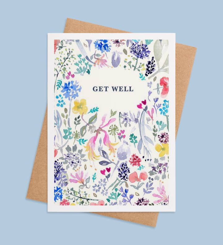 Blooming Wishes For Recovery Get Well Greeting Card Image