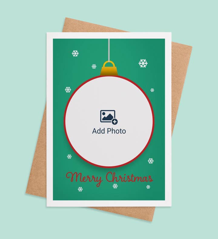 Holly Jolly Memories Christmas Photo Greeting Card Image