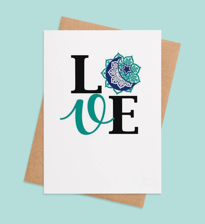 Moonlit Love Eid Al Fitr Greeting Card Image