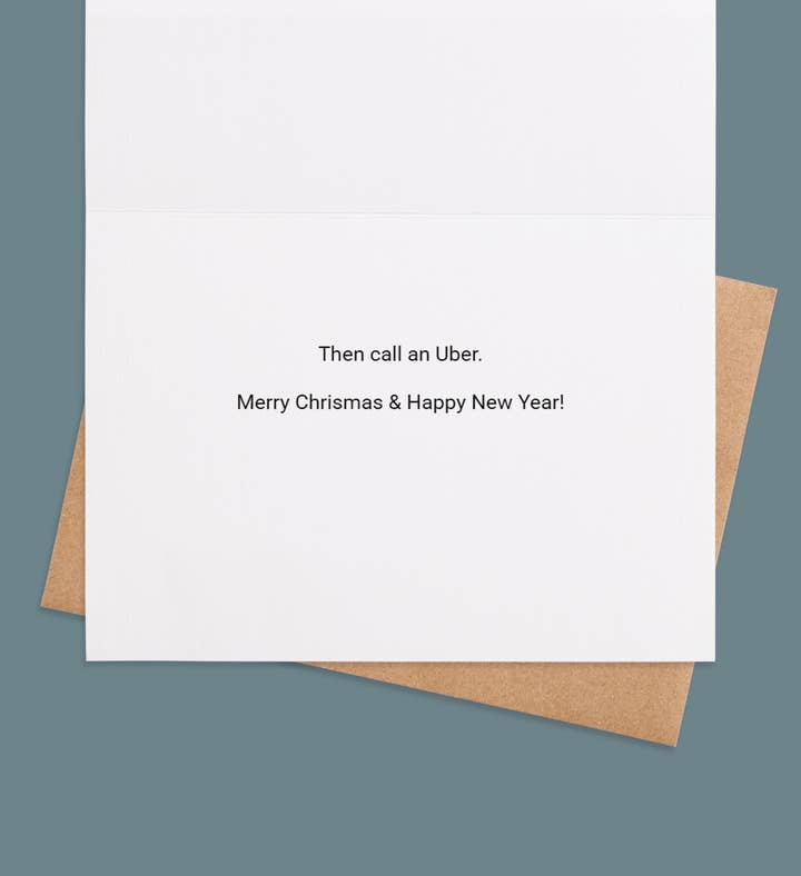 Merry Moments & Mimosas Christmas Photo Greeting Card Inside Image