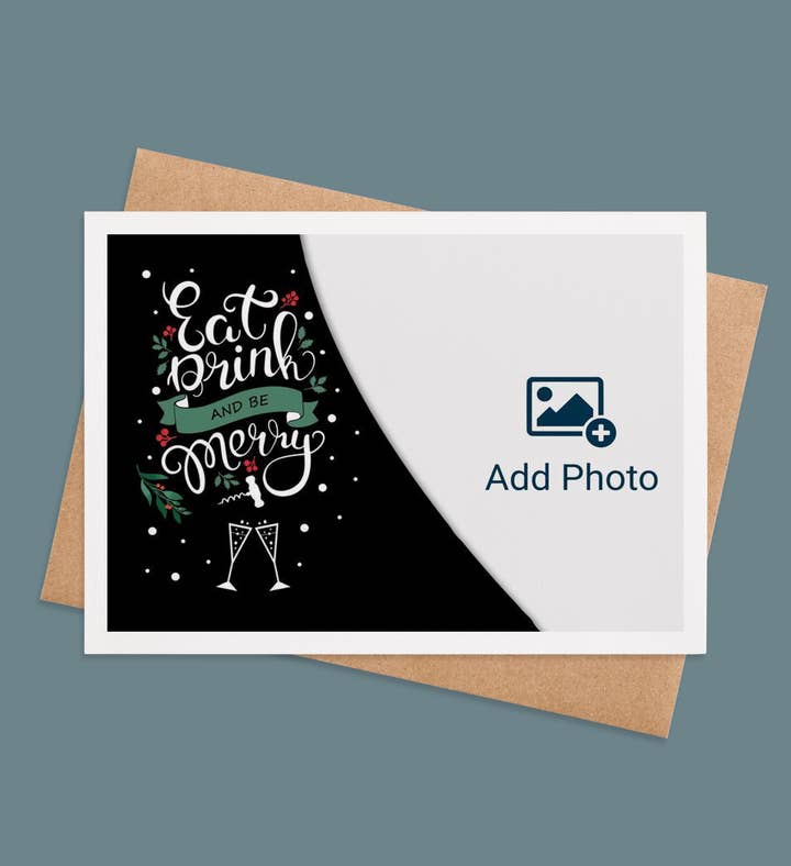 Merry Moments & Mimosas Christmas Photo Greeting Card Image