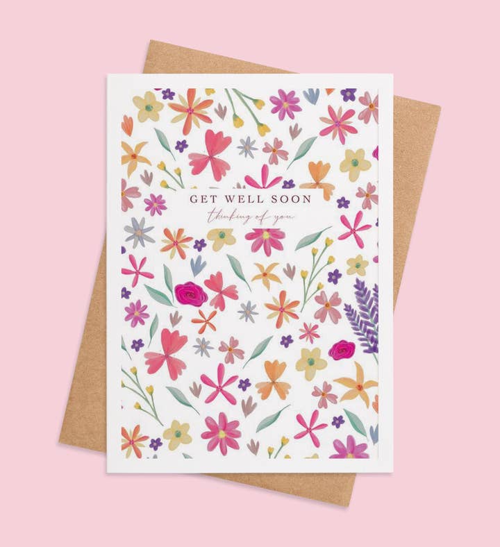 Bouquet Of Healing Thoughts Get Well Greeting Card Image