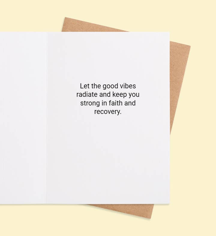 Radiant Vibes Of Healing Get Well Greeting Card Inside Image