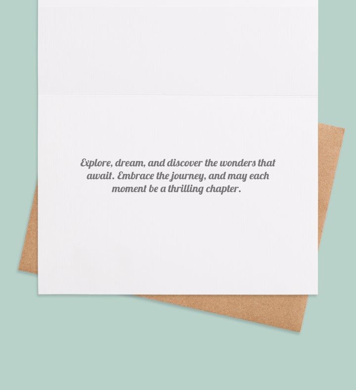 Wanderlust Wheels Graduation Greeting Card Inside view