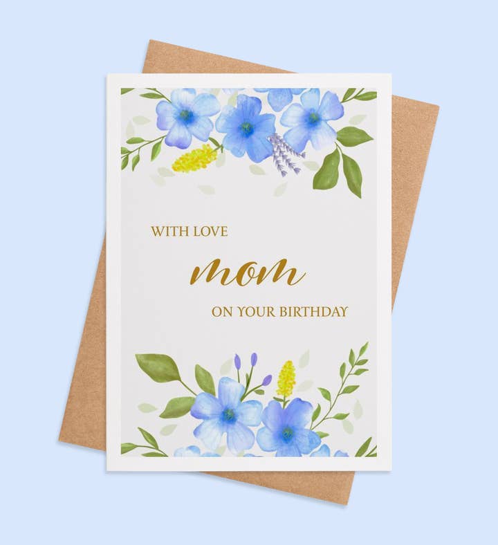 Mom Floral Embrace Birthday Greeting Card Image