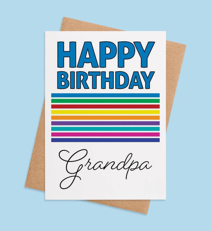 Grandpa Colorful Celebration Birthday Greeting Card Image