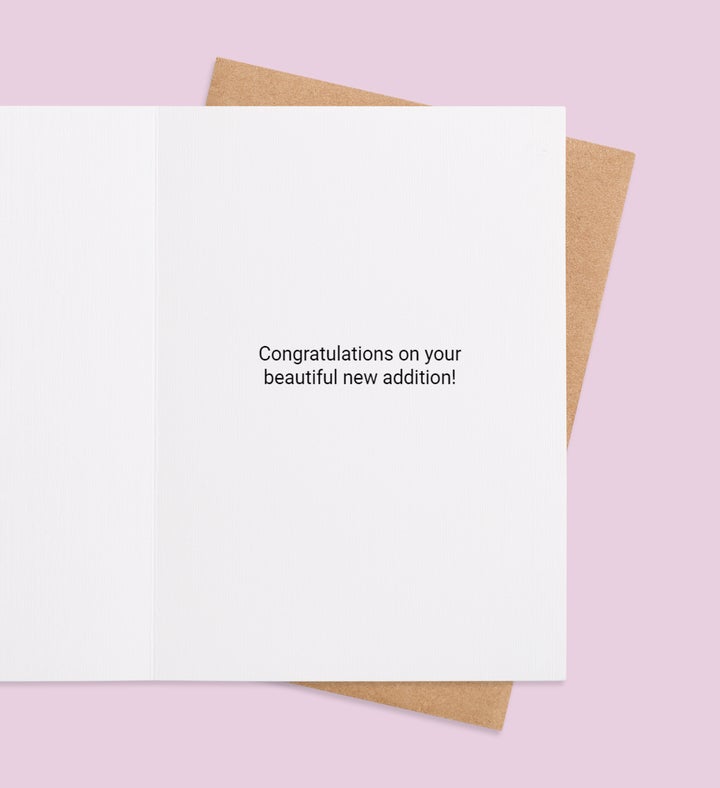 Blooming Hearts Delivery New Baby Greeting Card Inside view