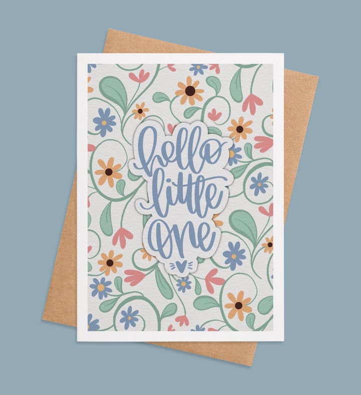 Welcome To The World, Sweet Pea New Baby Greeting Card Image