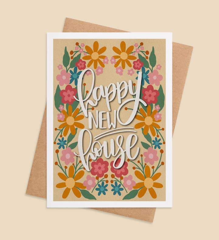 Floral Foundations: New Beginnings Housewarming Greeting Card Image