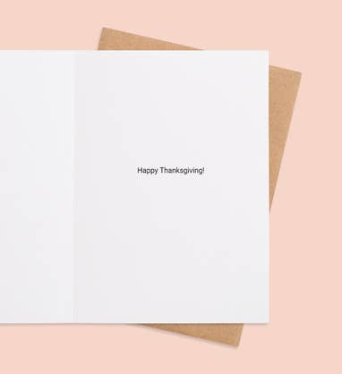 Thanks And Giving Thanksgiving Greeting Card Inside view