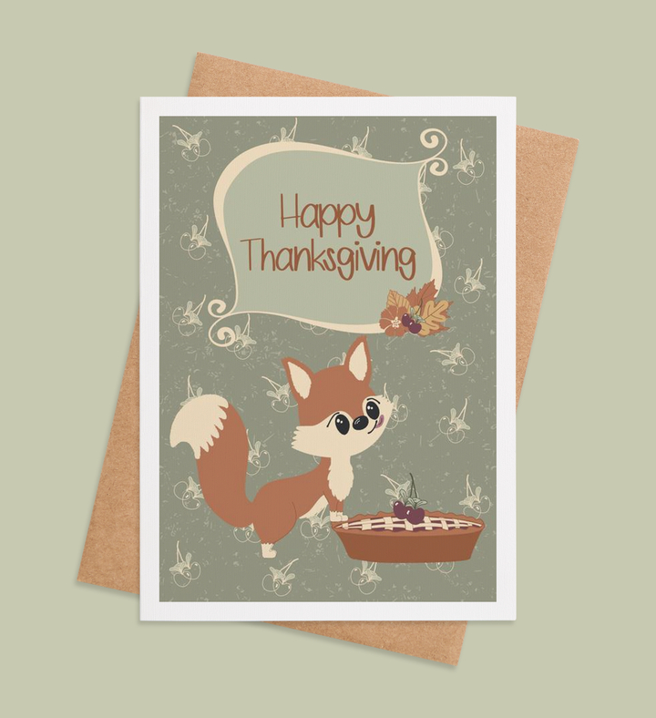 Fox Feast Festivity Greeting Card