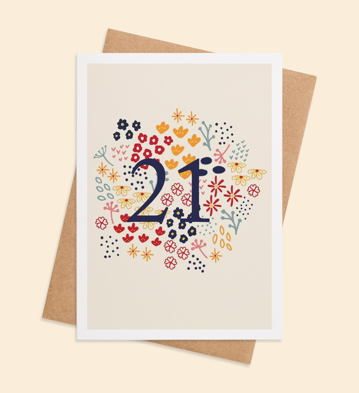 Blooming Milestone Twenty-One Greeting Card