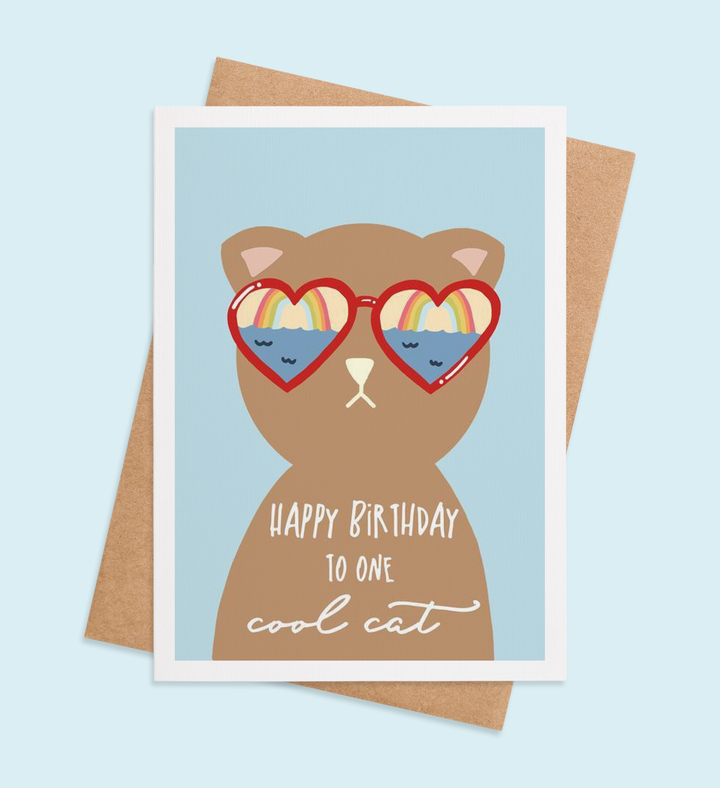 Purrfectly Cool Birthday Greeting Card