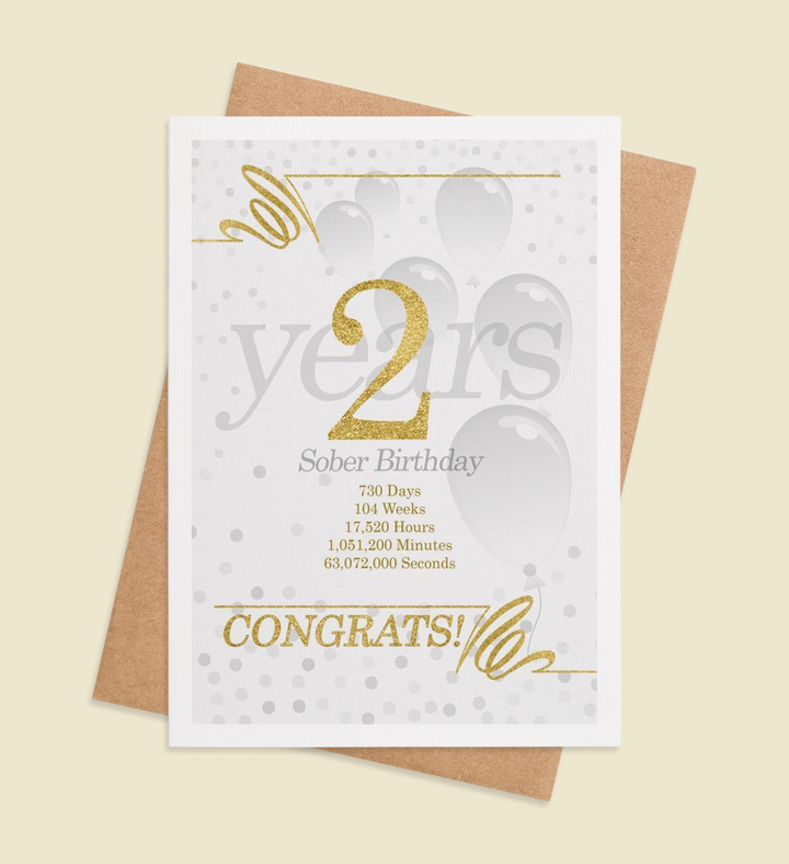 Golden Moments of Sobriety Greeting Card Image