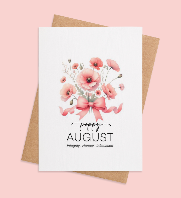 Blooming August: A Poppy's Tale Greeting Card