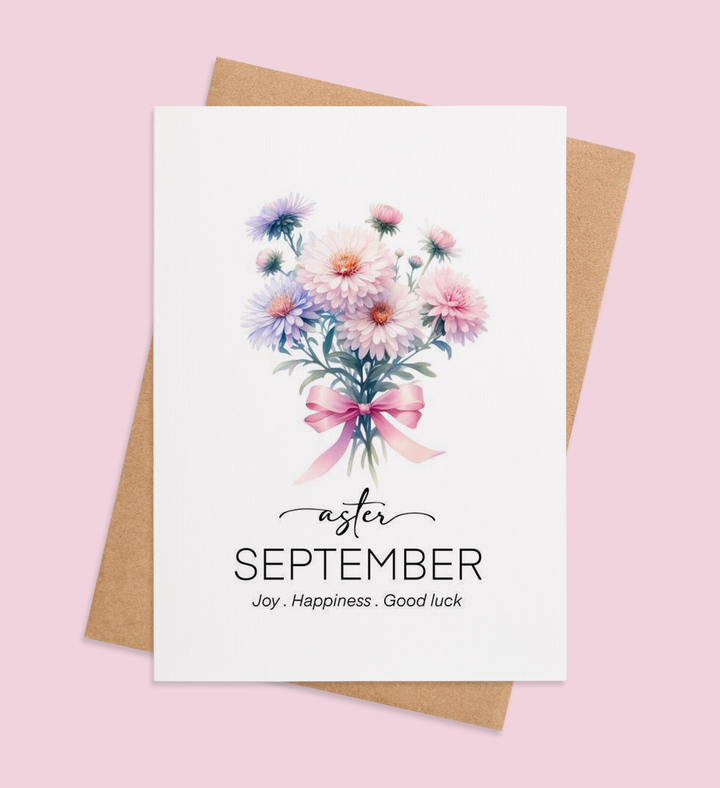 Aster's September Serenade Greeting Card