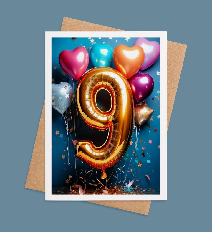 Nine Times the Fun Greeting Card