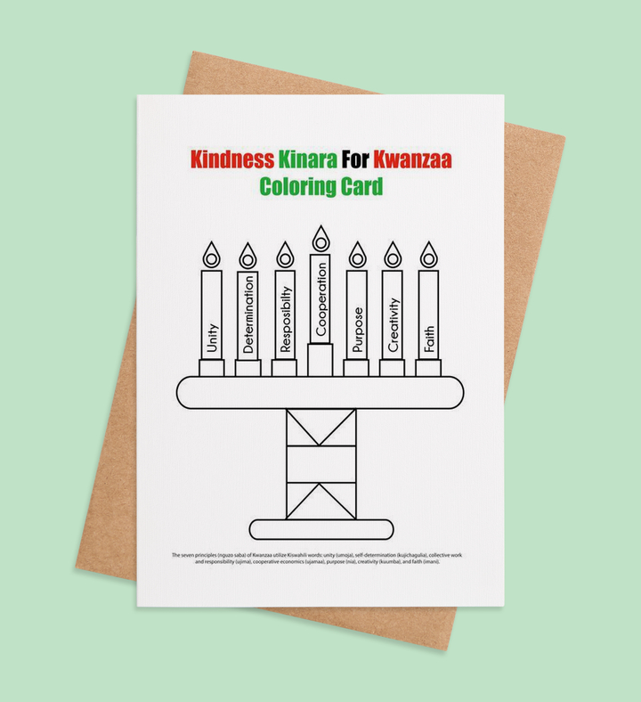 Illuminating Kinara: A Kwanzaa Coloring Journey Greeting Card