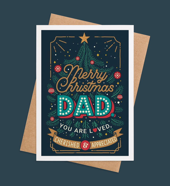 Evergreen Love for Dad Greeting Card