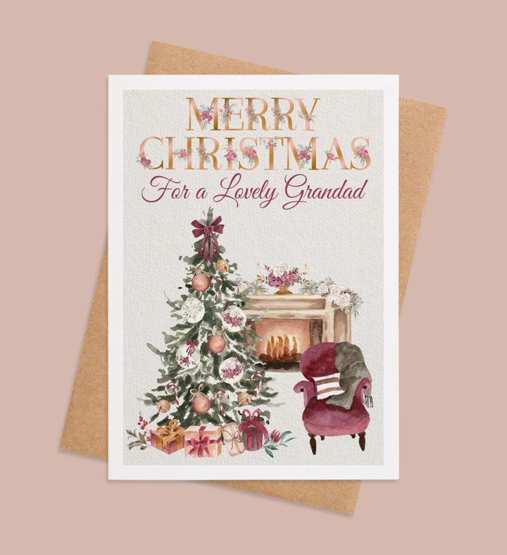 Fireside Cheer for Grandad Greeting Card