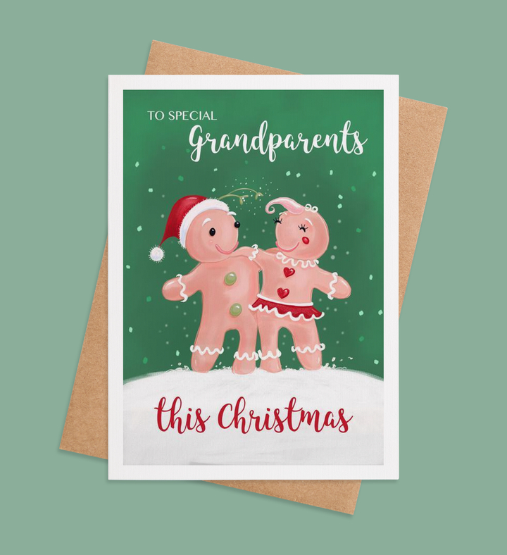 Gingerbread Hugs Under the Mistletoe Greeting Card