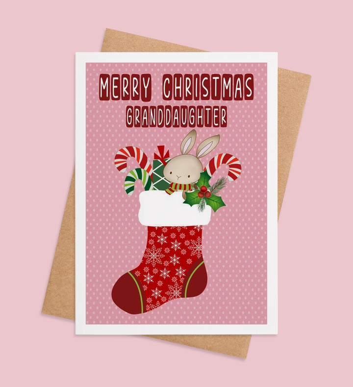Stocking Joy for Sweet Granddaughter Greeting Card Image